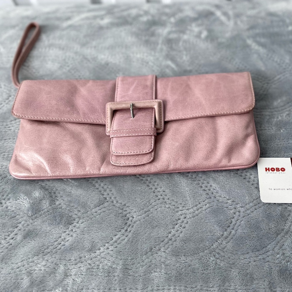 Hobo Mauve color leather wristlet